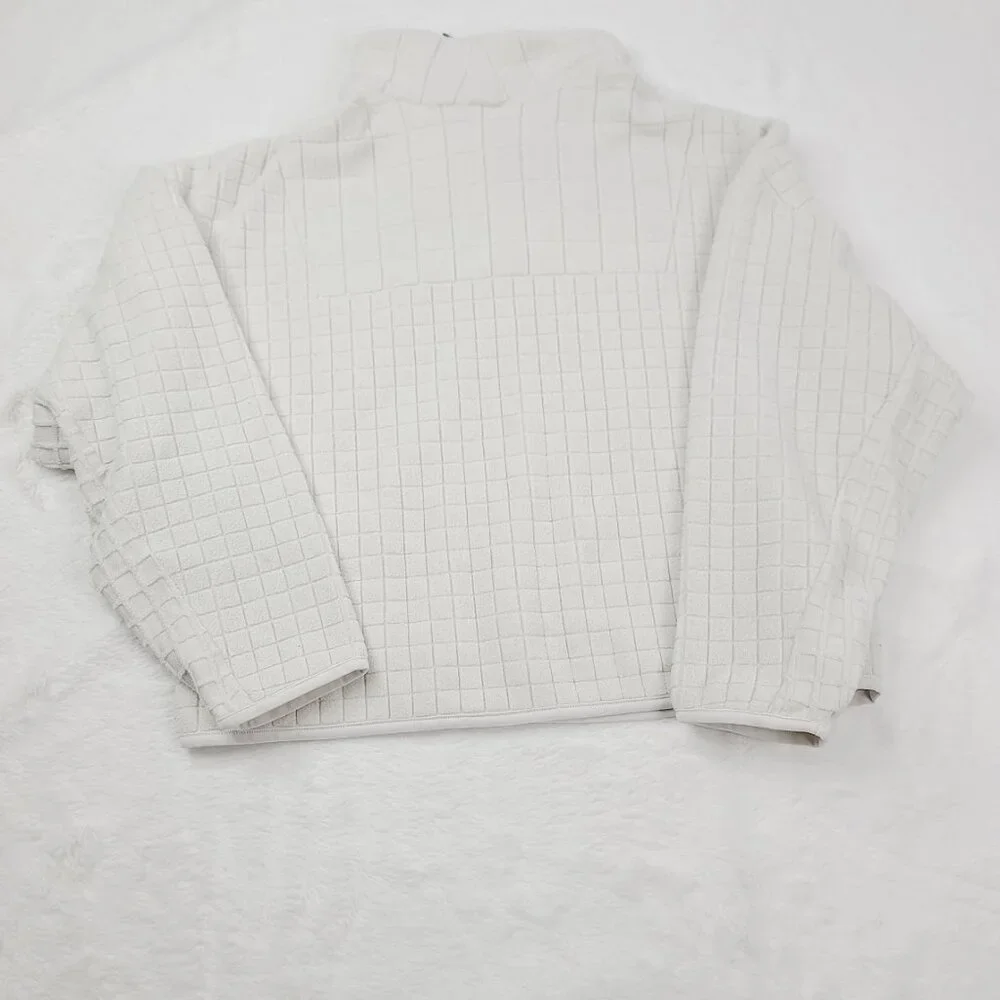 Lululemon Women's White Lab Textured-Grid Fleece Half Zip Pullover Sweater Sz XS